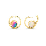 Interchangeable Stone & 9ct Gold Earrings