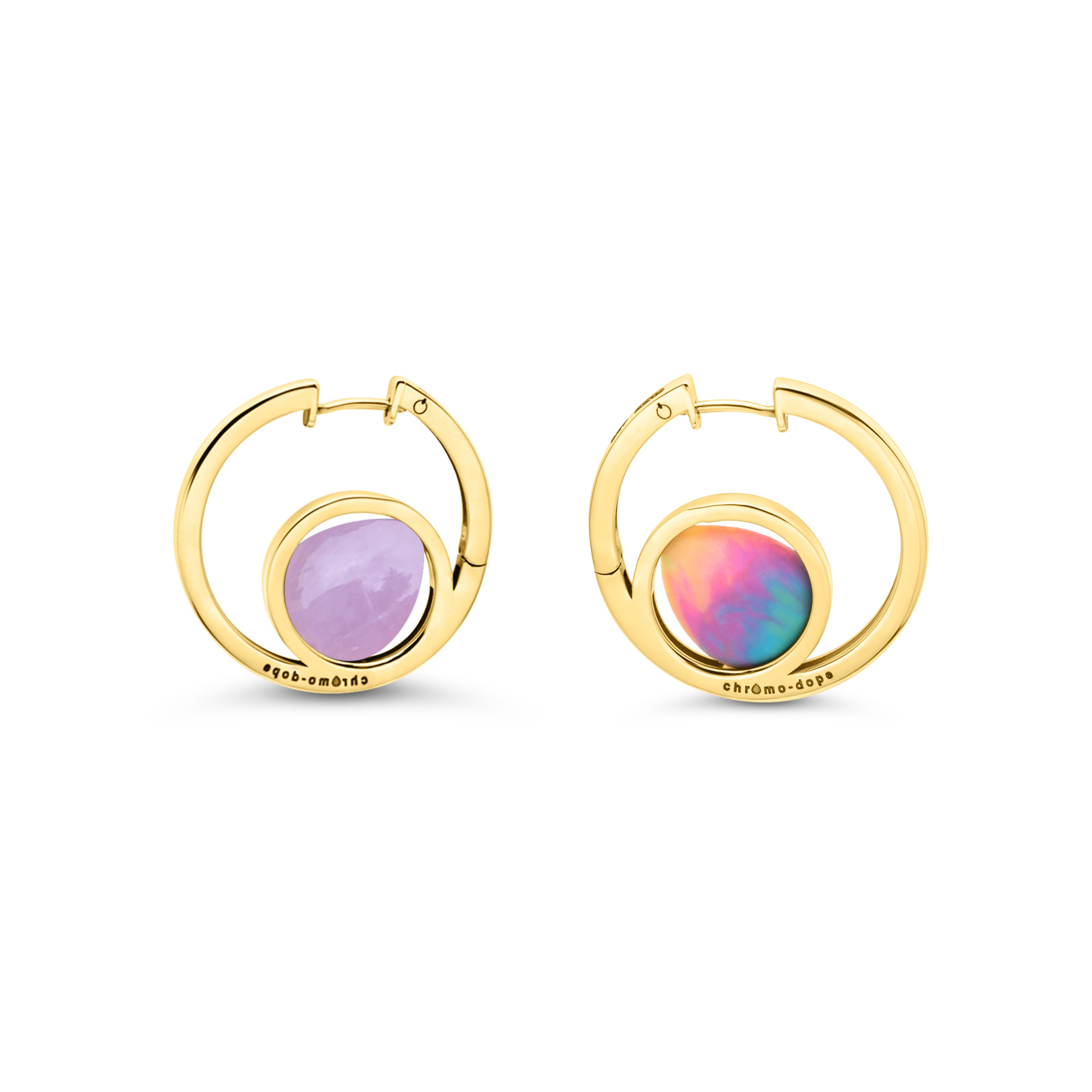 Interchangeable Stone & 9ct Gold Earrings