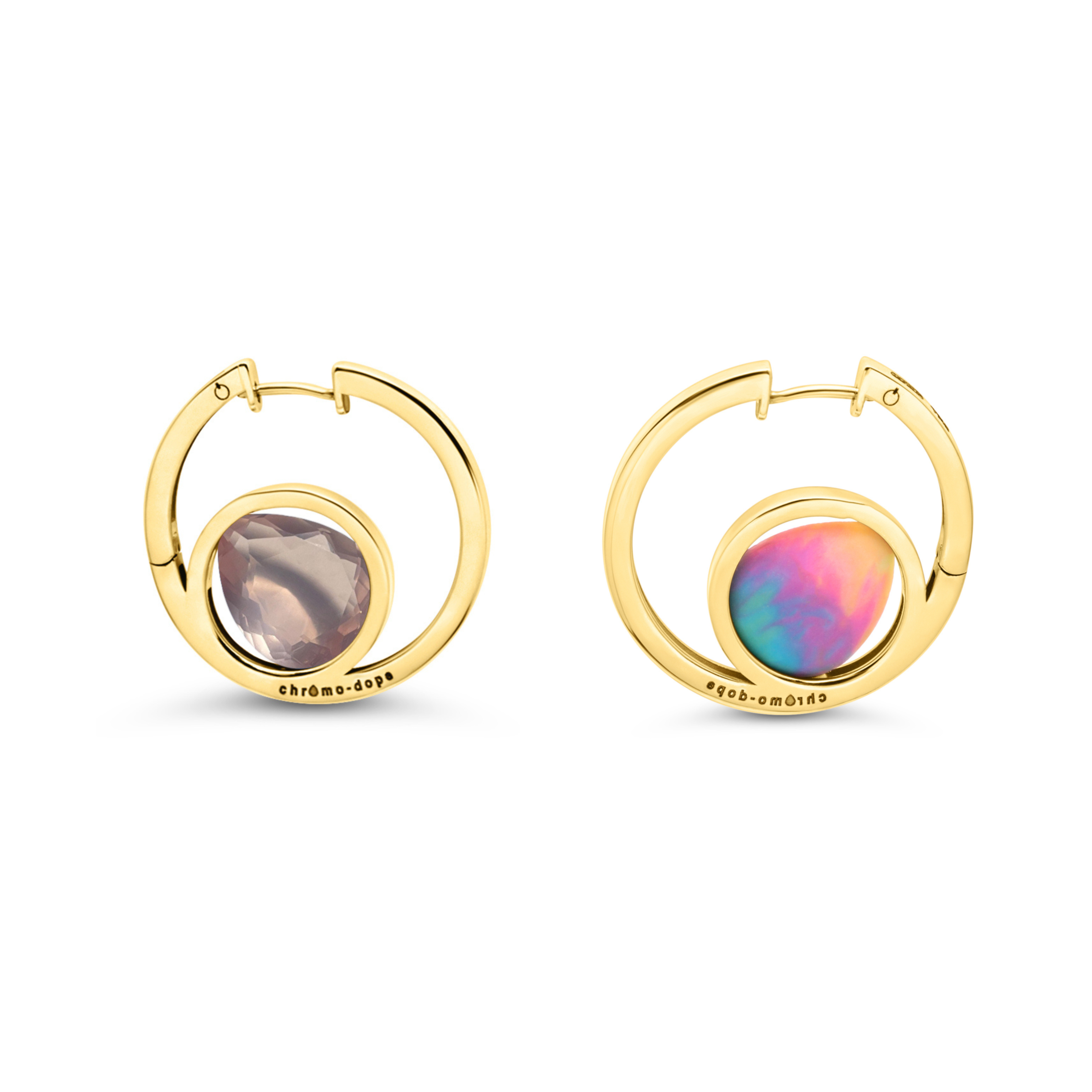 Interchangeable Stone & 9ct Gold Earrings