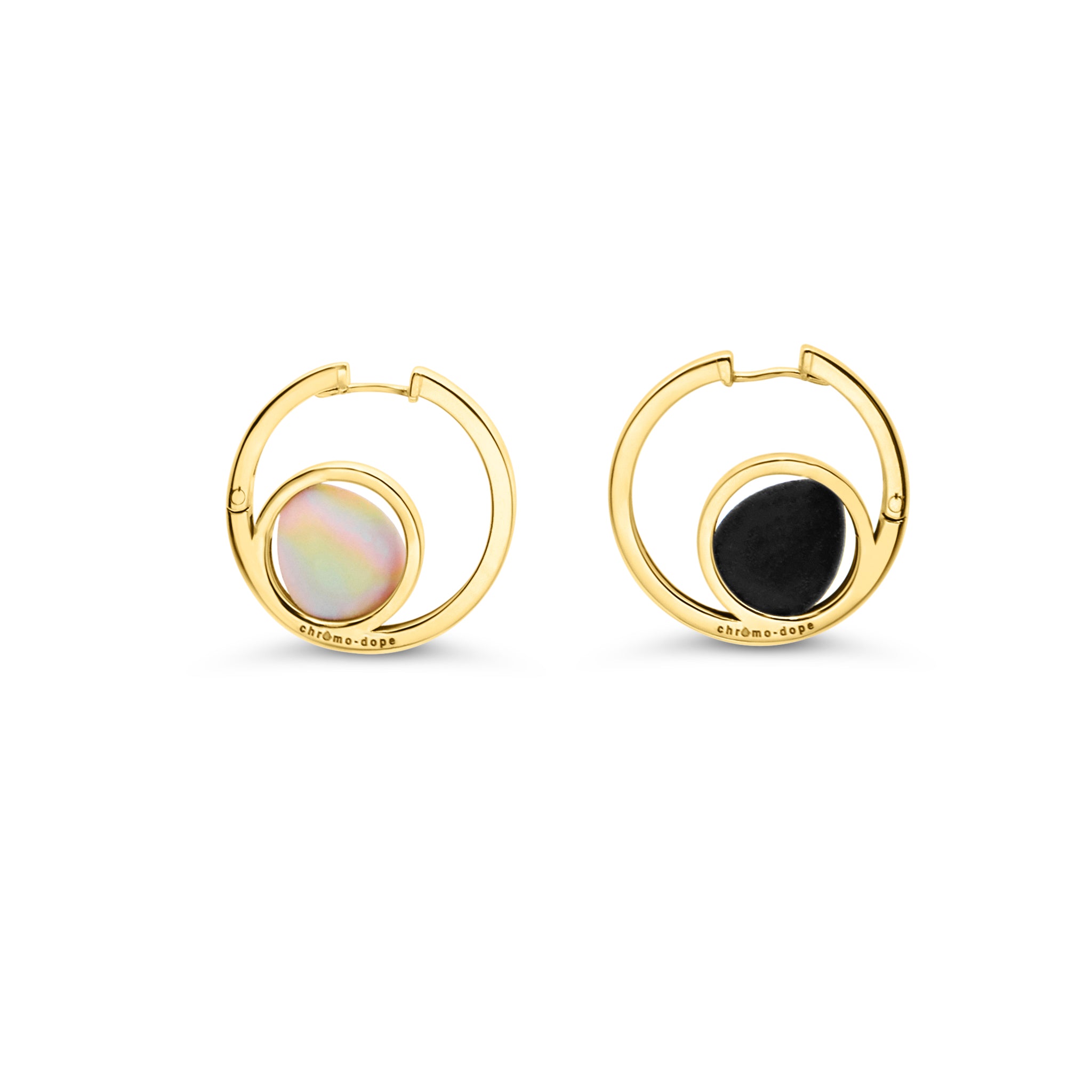 Interchangeable Stone & 9ct Gold Earrings